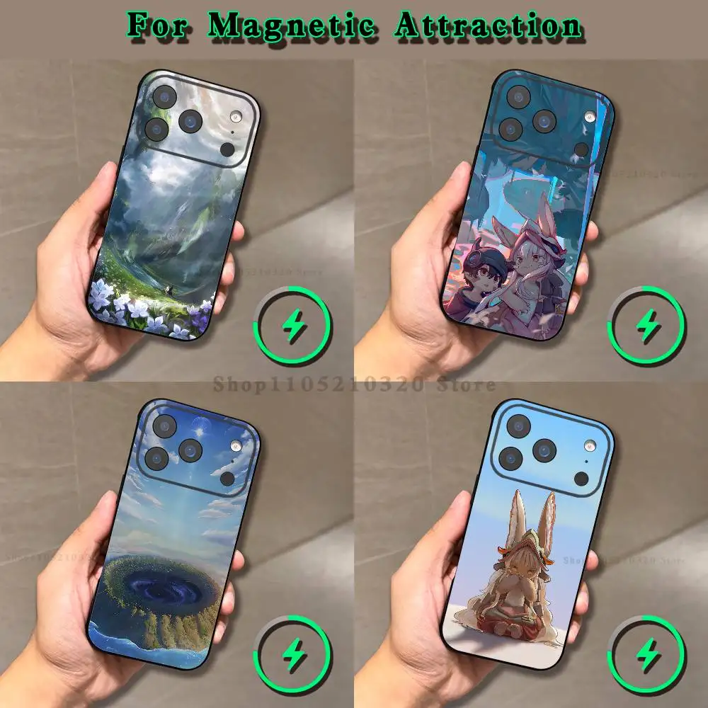 

M-Made In A-Abyss Phone Case For iPhone 16,15,14,17,13,12,11,Pro,Max,Plus,E,Air,Mini Magnetic Frosted Black