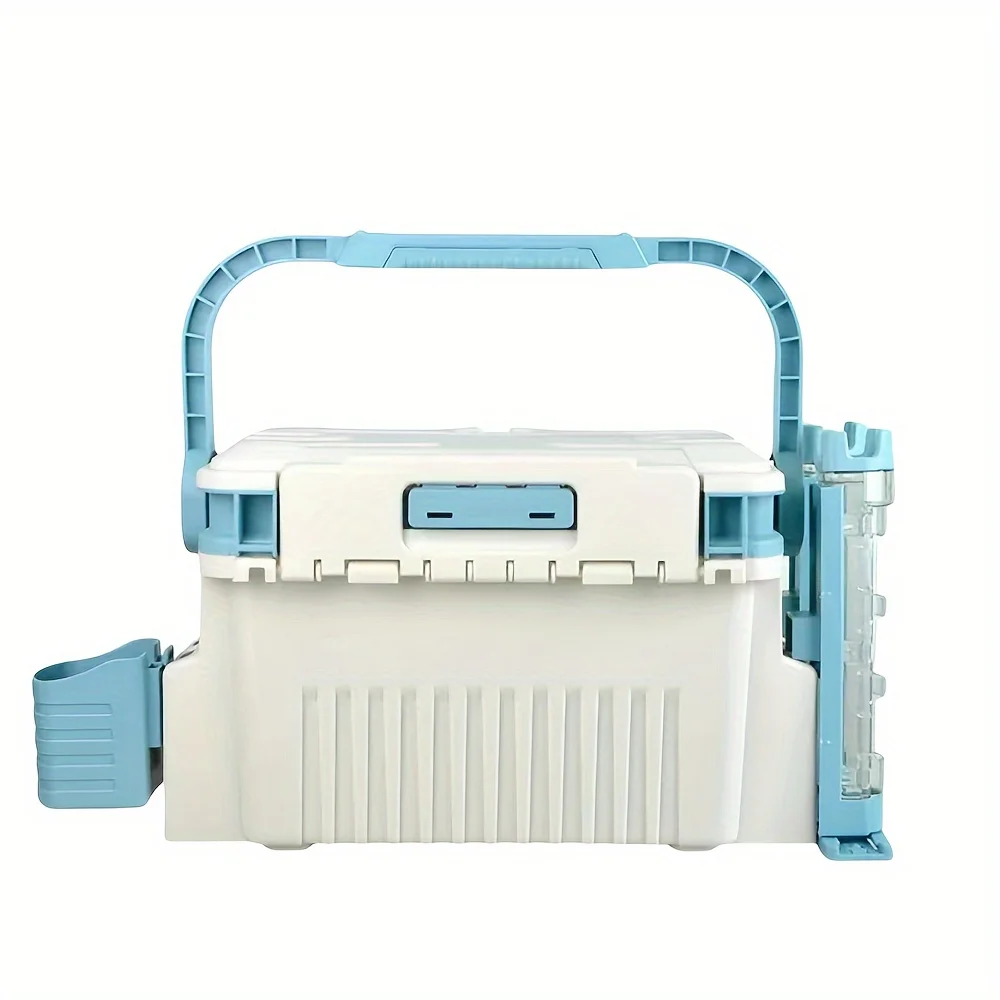 

White Fishing Tackle Box Fishing Tackle Storage Fishing Bucket with Rod Holder Live Fish Bait Bucket Multifunctional Outdoor