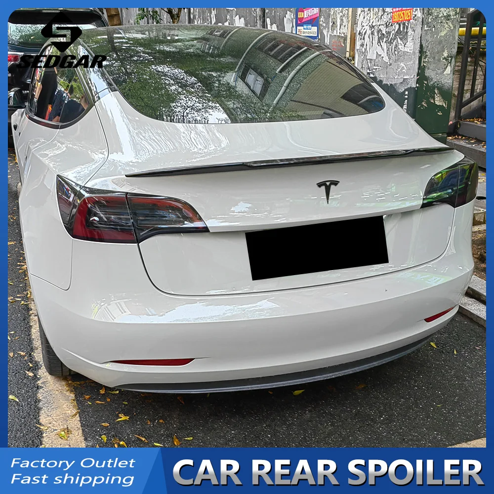 For 2020--2024 Tesal Model Y GEN 1 4 Door M4 style High Quality ABS Plastic Unpainted Car Rear Spoiler Trunk Boot Wing Spoiler