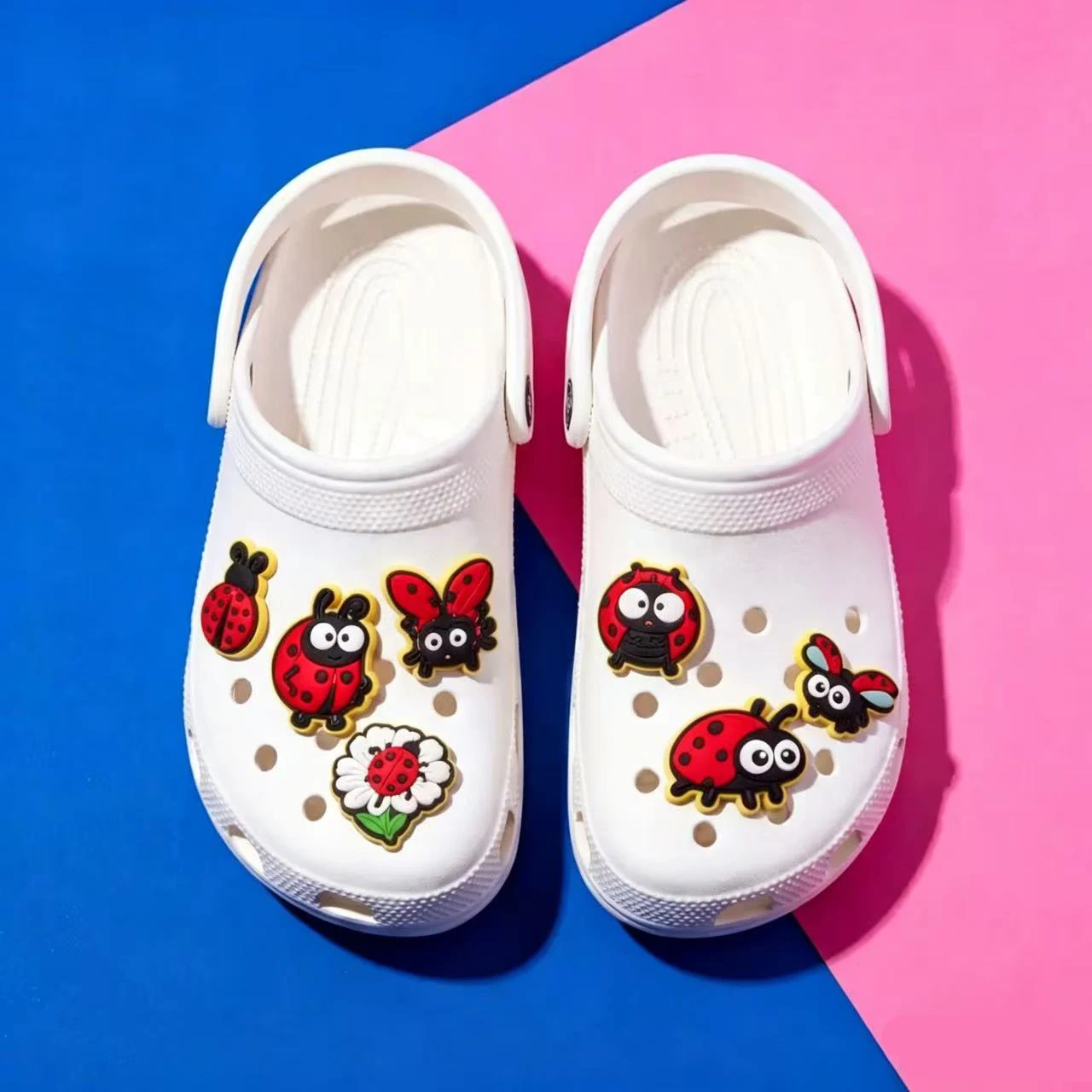 20-100pcs All Kinds Of Ladybugs Shoe Charms For Sandals, Shoe Decoration Accessories Shoe Pins Great Gift For Men Wom