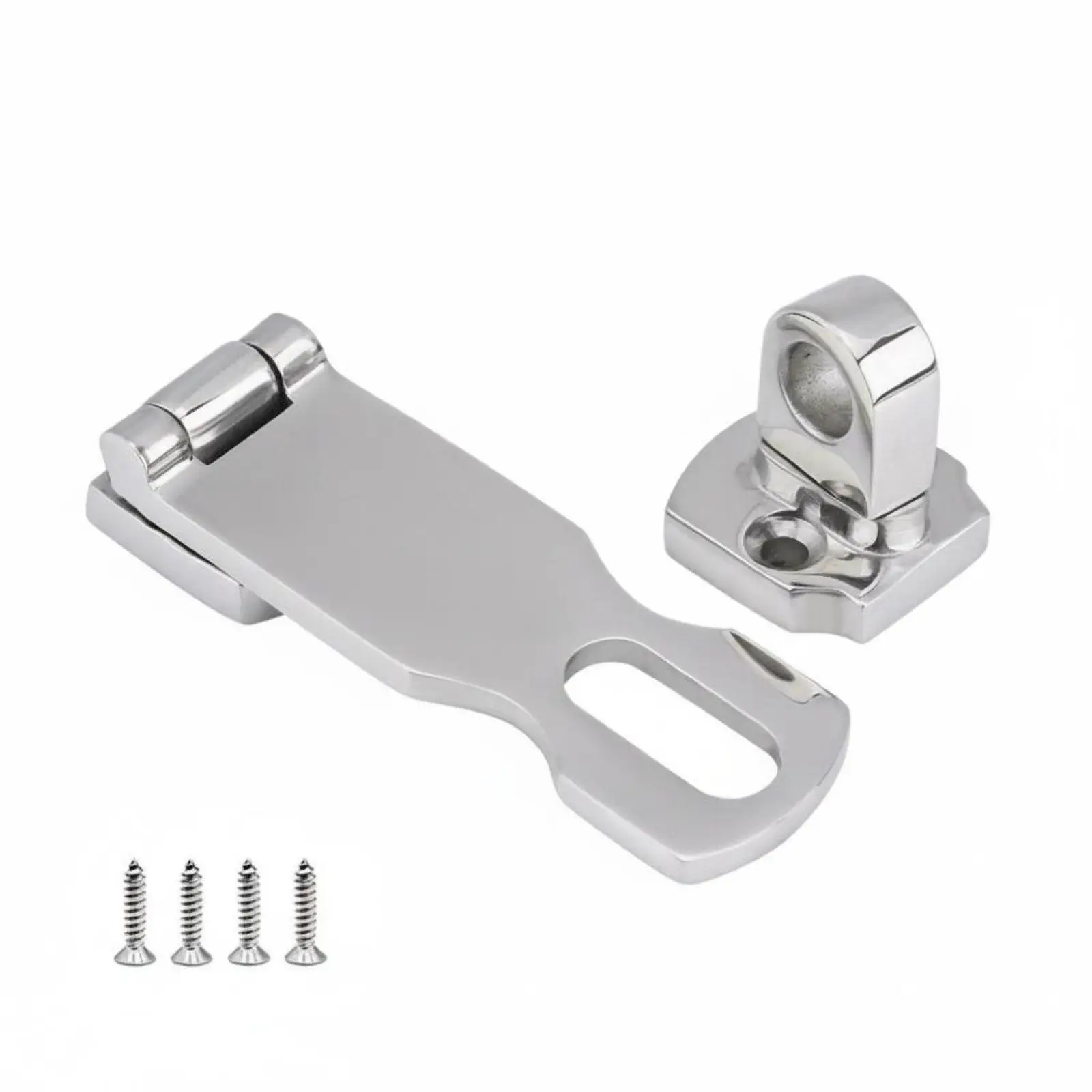 Swivel Eye Hasp Latch Stainless Steel Hasp and Staple 360° Rotatable Turning