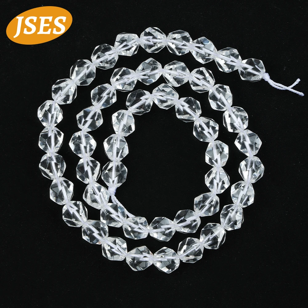 A++ Natural White Crystal Quartz Star Faceted Cut Loose Beads for Jewelry Making Bracelet Necklace DIY Gifts Accessories Charms