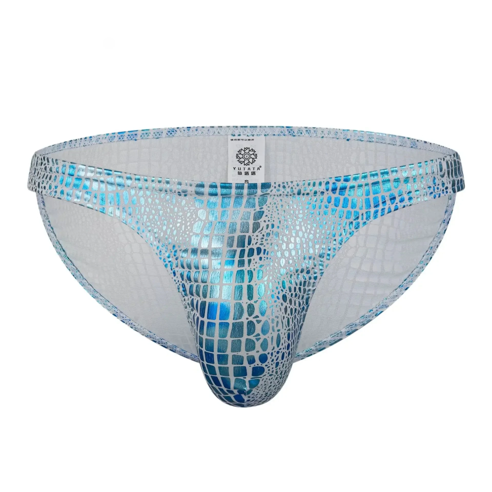 Men's Snake Print Faux Leather Briefs Gays Sexy Low Rise Narrow Edge Underwear Nightclub Party Shorts Sissy Erotic U Pouch Tanga