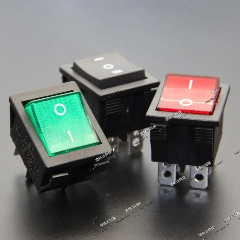 [SA]JEC Power Switch Rocker Switch Rocker big black edges JS-608R JS608R legs 220V dual illuminated green RED 4FEET/6feet-50p