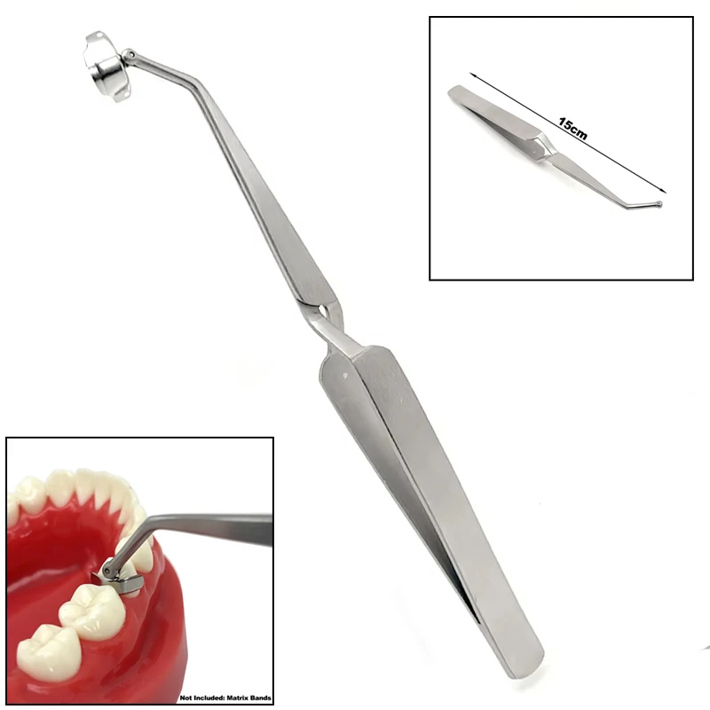 

Dental Matrix Holder Clamp Forceps for Molar Teeth Restoration with Matrix Bands & Tweezer Dental Sectional Matrix Tools