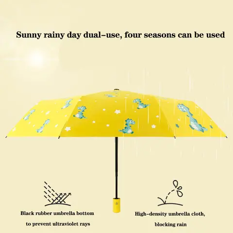 प्यारा डायनासोर छाता स्वचालित छाता पोर्टेबल फोल्डिंग छाता सनशेड छाता लड़कों और लड़कियों के लिए व्यावसायिक छाता 8 best sales बच्चों का छाता - №1