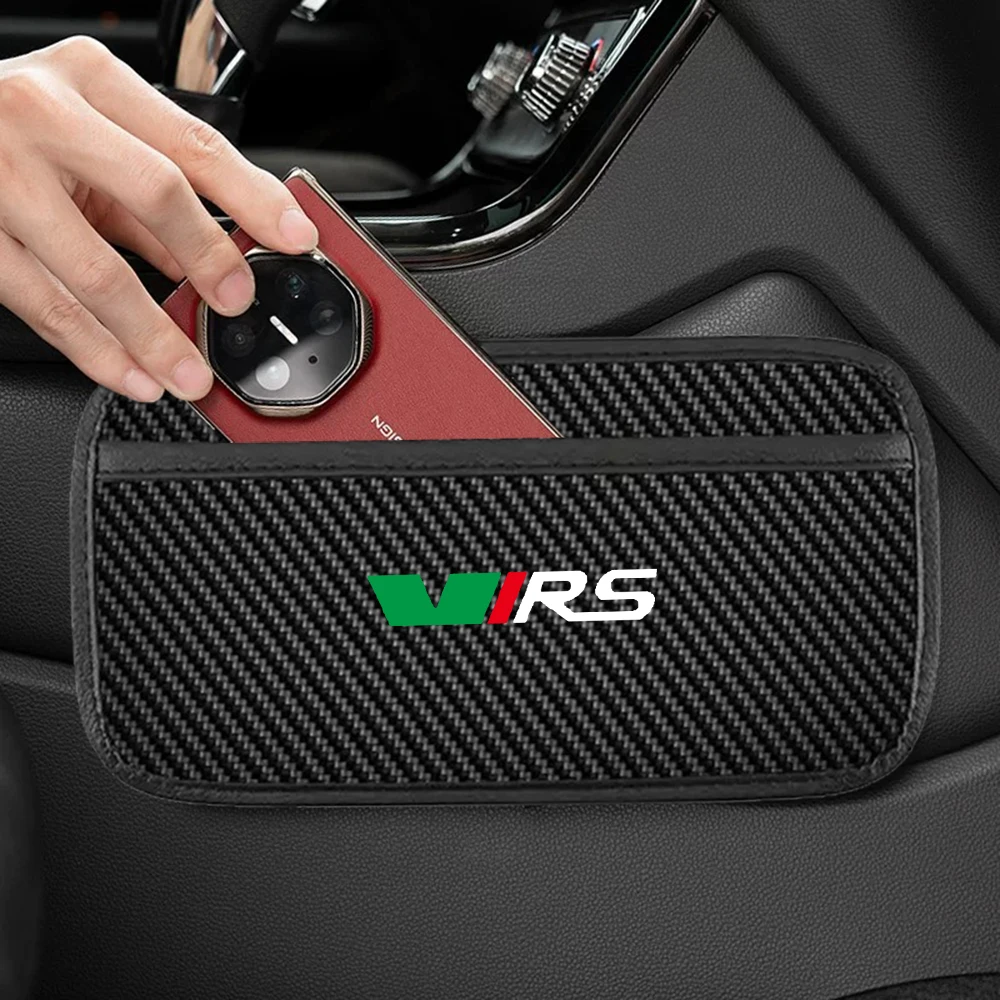 Car Seat Organizer Mesh Bag Phone Holder Pocket Paste Net Pocket for Skoda VRS FABIA KODIAQ KAROQ octavia RAPID ROOMSTER SCALA