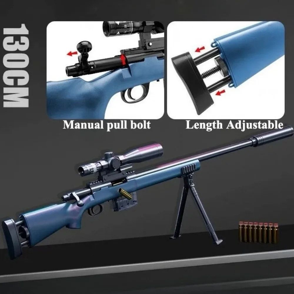 M24 Shell Throwing Soft-Bullet Toy Gun Manually Loaded Sniper Rifle Outdoor Games CS Fighting for Boys Christmas Gift