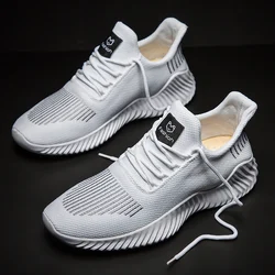 YRZL Men Shoes Casua White Sneakers Mens Non Slip Outdoor Breathable Mesh Running Shoes Big Size 39-47 Lightweight Men Shoes