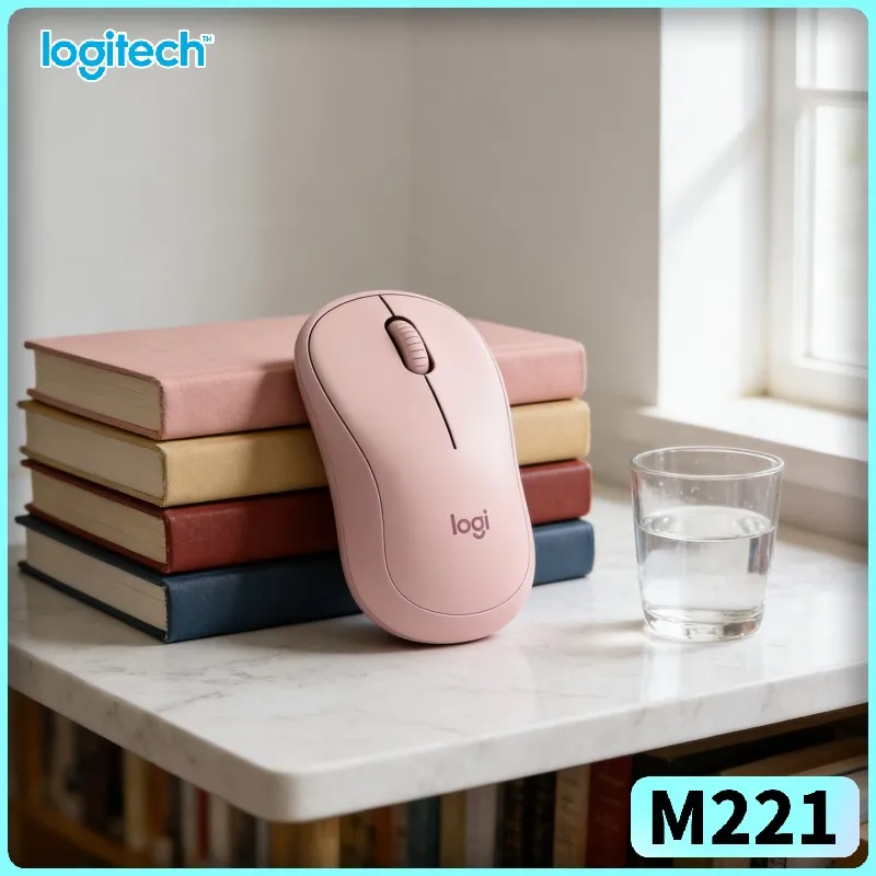 

Бесшумная беспроводная мышь Logitech M221 - радиус действия 10 м, 1000 DPI, бесшумные клики, компактная, для дома, офиса и путешествий