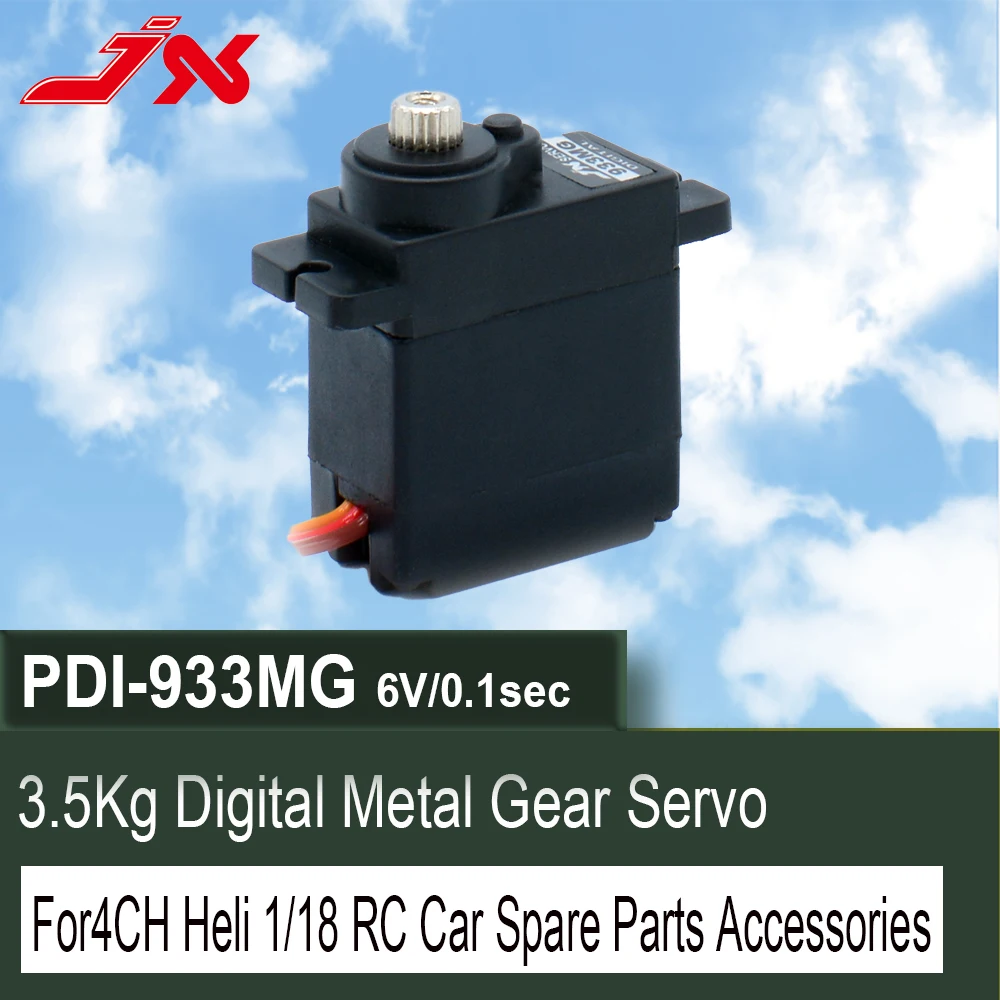 JX PDI-933/922MG 3.5KG Steering Metal Gear 4.8V-6V Large Torque Digital Servo for 4CH Heli 1/18 RC Car Spare Parts Accessories