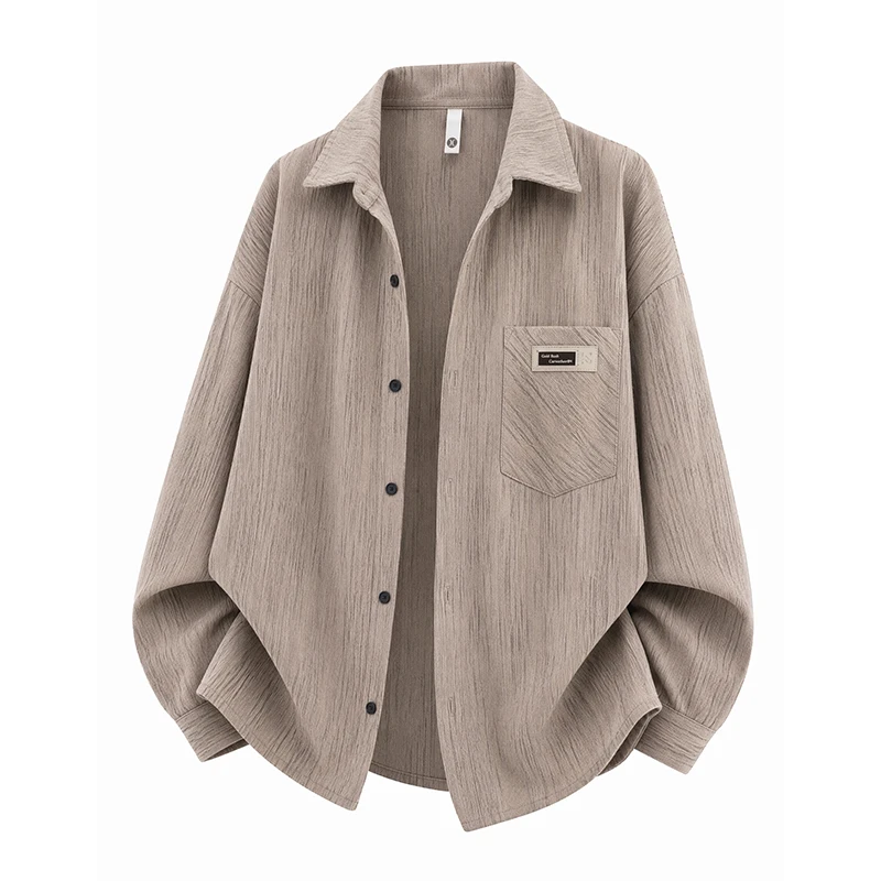 Men's Shirt 2026 Autumn New Arrival Shirts Men Corduroy Tie Dye Shirt Hong Kong Style Loose Long Sleeve Casual Blouse
