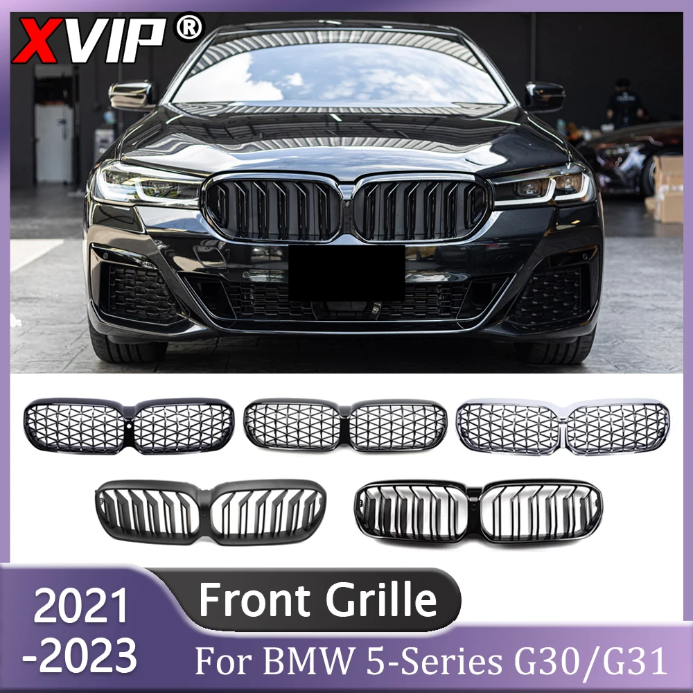 

XVIP Diamond Meteor Style подходит для 5-й серии G30 G31 2021-2023 530i 540i Сменный блестящий черный двойной гриль с двойной линией