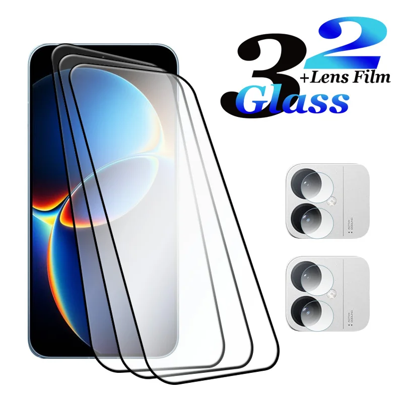

3+2/For Redmi K90 Max Phone Screen Glass protector 9H Anti-Scratch Tempered glass film +Soft fiber camera film