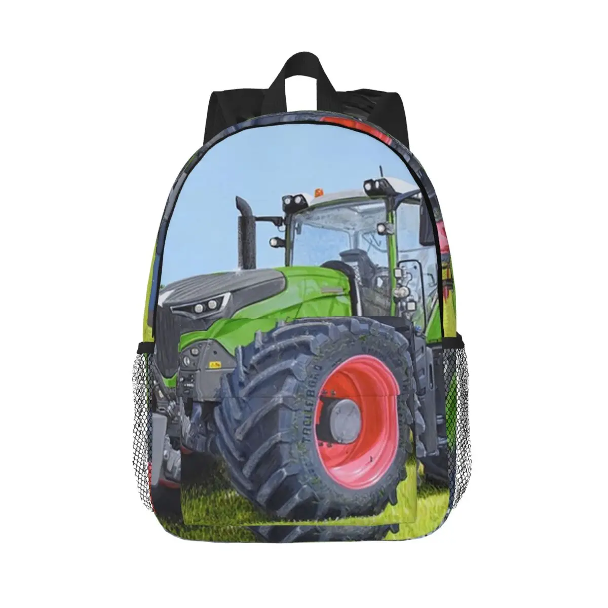 Green Tractor On A Forest Trail Backpack Daypack Large Capacity Boys Girls BookBag Shoulder Bags for Men Women School Bag