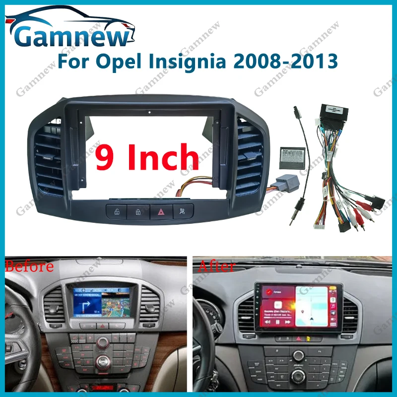 9 Inch Car Frame Fascia Adapter Android Radio Dash Fitting Panel Kit For Opel Insignia 2008-2013