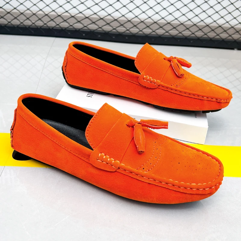 

Fashionable Men's Loafers Slip-on Solid Color Lightweight Free Flexible Soft And Comfortable Casual Shoes