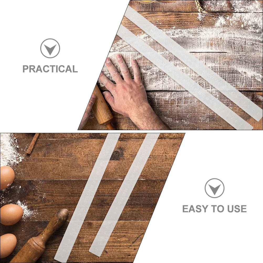 

2 Pairs 3mm 5mm Biscuit Balance Ruler Kitchen Tools Pizza Rolling Pin Measuring Dough Strips Thickness Leveling Pastry Cookie