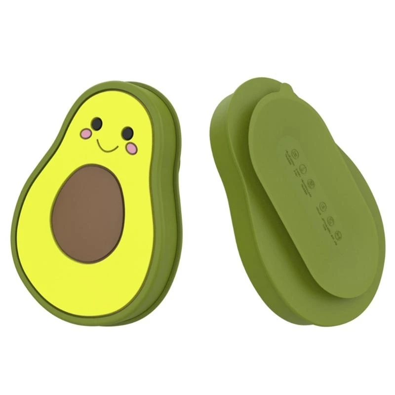 J15U لطيف الكرتون الأفوكادو الطفل مصاصة السلطانية مقسمة طبق عشاء الرضع تعلم طبق تقديم الطعام غير سامة خالية من مادة BPA وعاء #5
