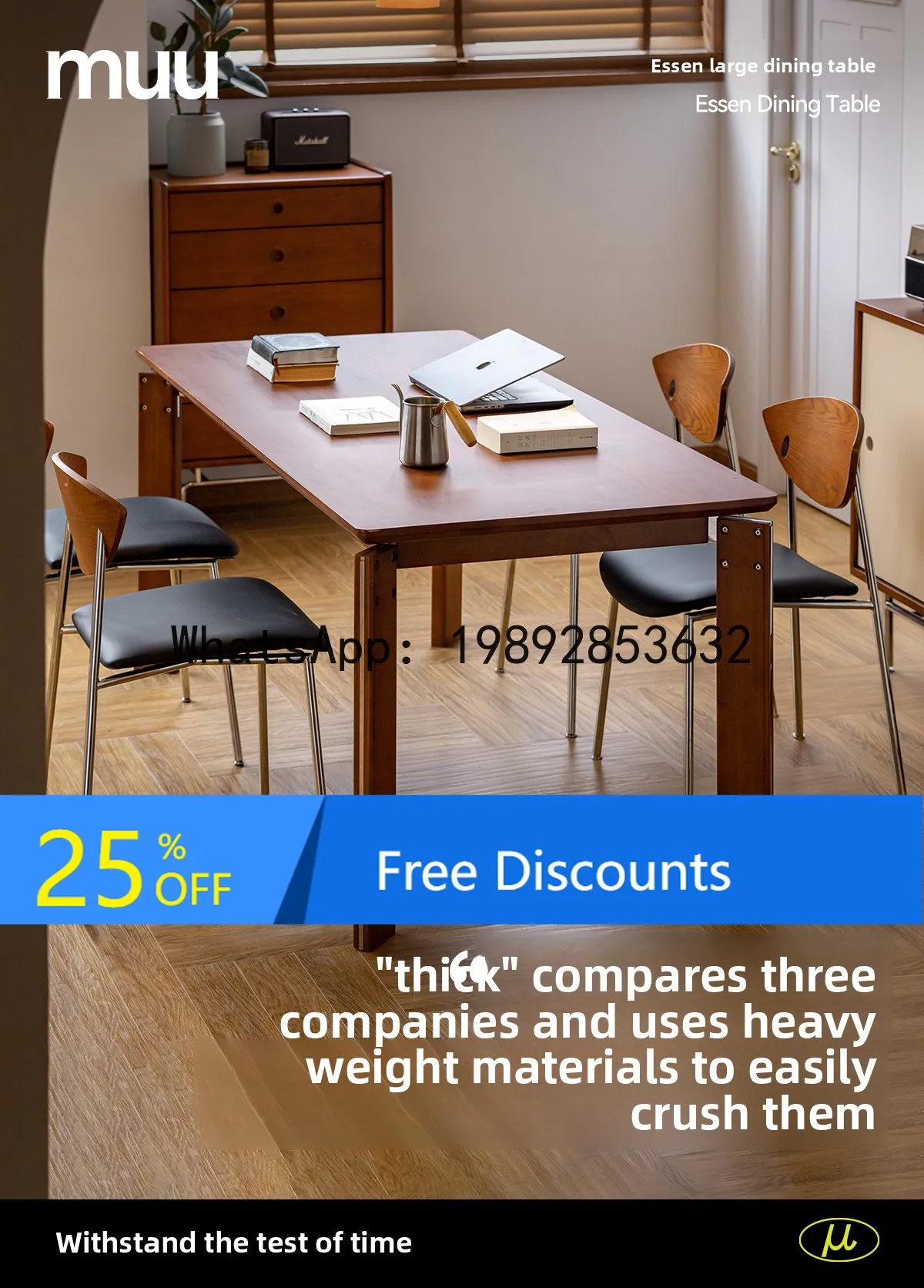 YFY Nordic Solid Wood Thickened Dining Table Boxwood Home Vintage Dining  Small Apartment Long  Workbench Large Board Table