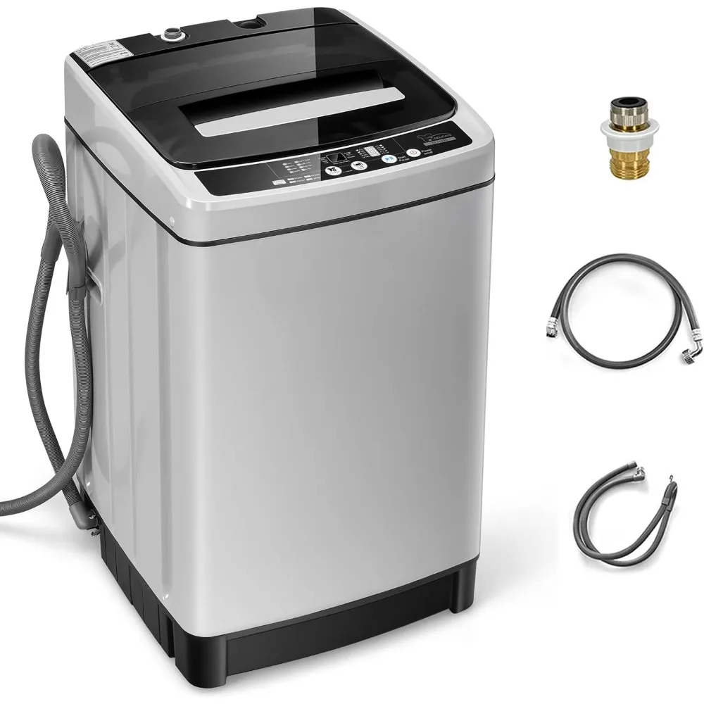 

2 in 1 Portable Full Automatic Washing Machine,1.5Cu.Ft 11lbs Capacity Washer and Spinner Combo 8 Programs 10 Water Levels