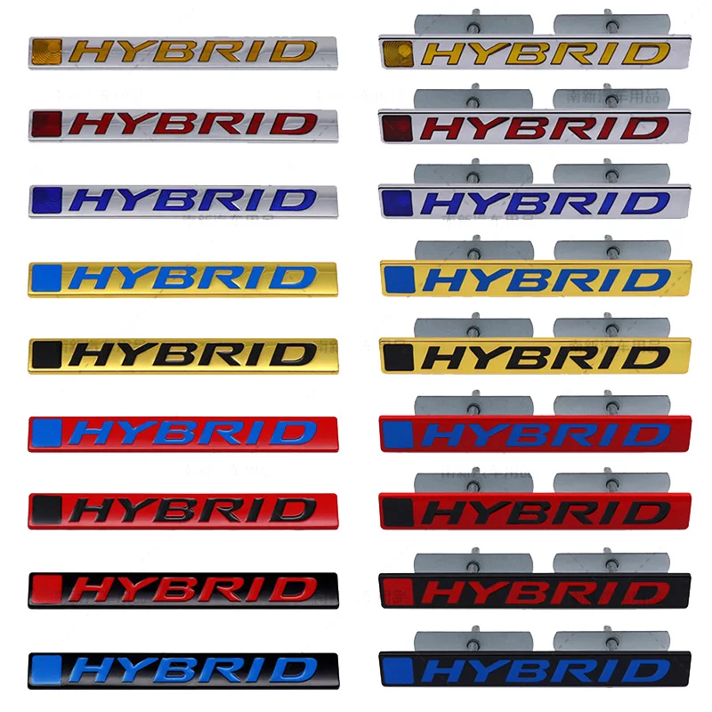 3D HYBRID Logo Car Sticker Front Grille Emblem Rear Trunk Badge For Honda Accord Jazz CRV Civic City Odyssey HRV Crosstour Pilot