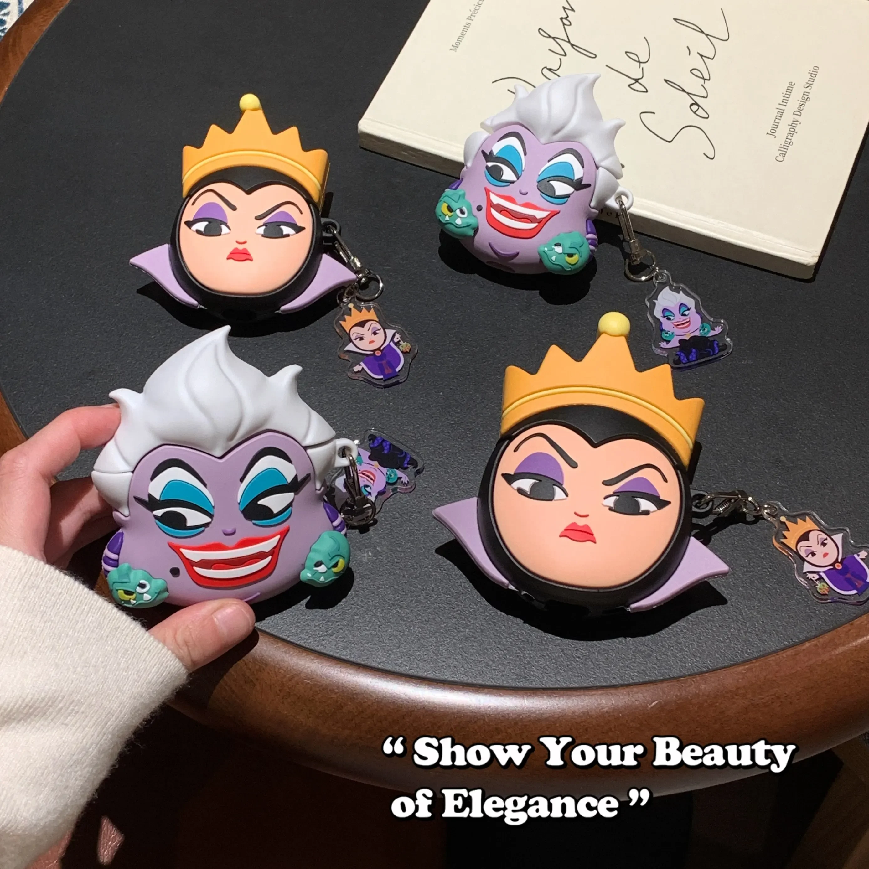 Cartoon 3D Disneies Villain Queen Grimhilde For AirPods 1 2 3 4 Pro 2 Case IPhone Earphone Accessories Air Pod Silicone Cover