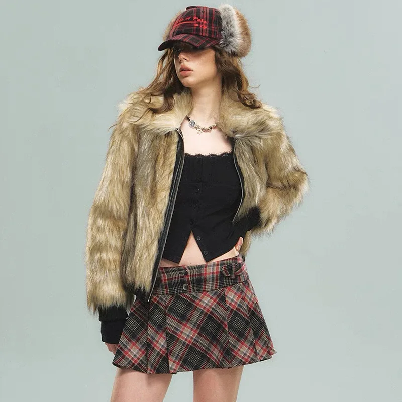 لسيدة مريحة طوق معطف الفرو الإناث 2025 الخريف الشتاء المرأة سترة الفراء الاصطناعي متعدد الألوان رقيق فو الفراء معطف
