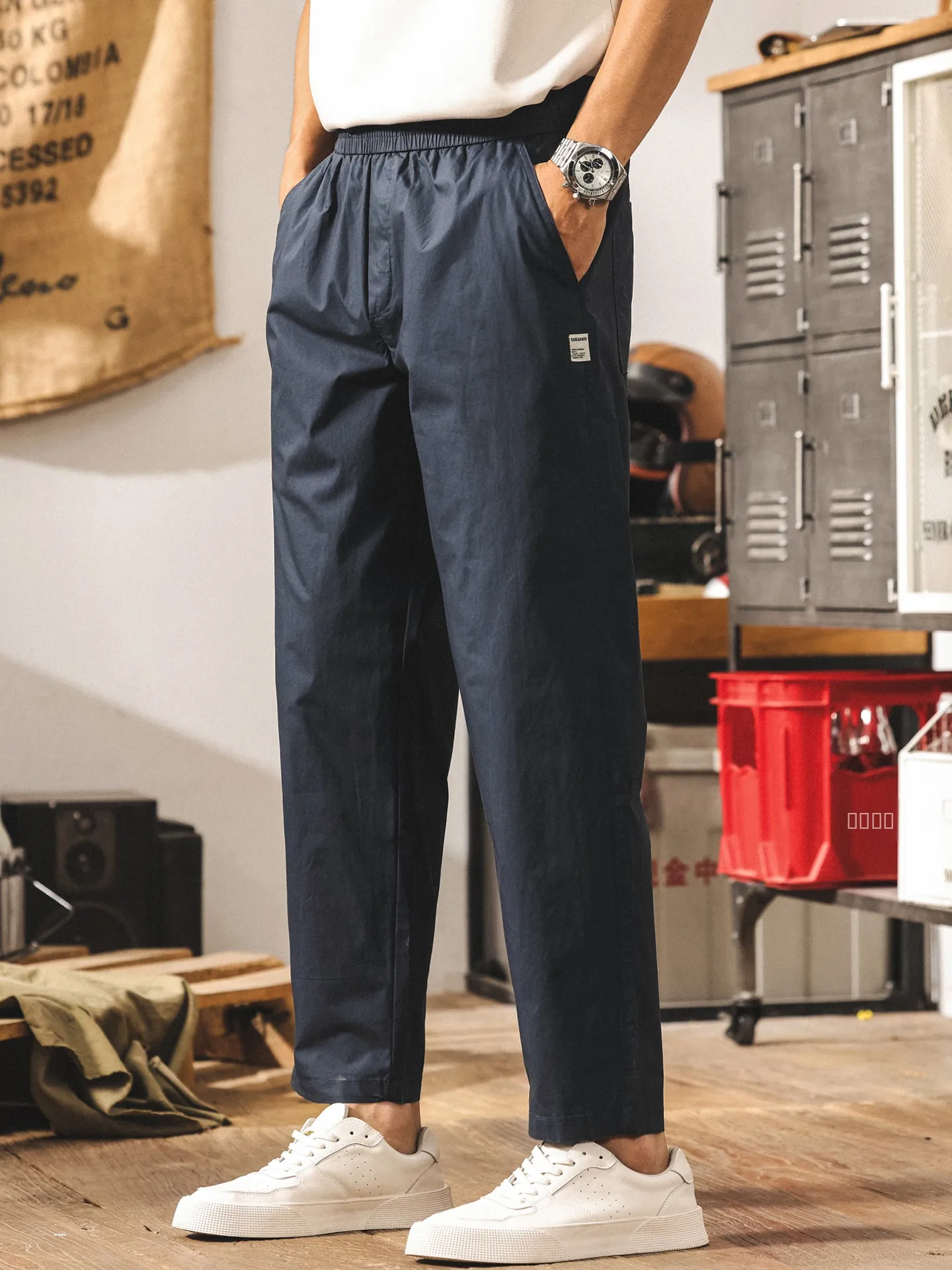 

American Sle Vintage Simple Men's Casual Pants Thin Autumn Loose Straight Tube Long Pants Faionable All-Match Commuting P...