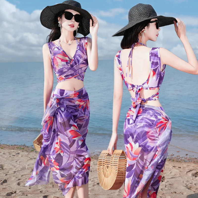 

Summer Love Bikini Three-piece Swimsuit Female Internet Celebrity Seaside Vacation Swimsuit Female Bikini Set Swimsuit