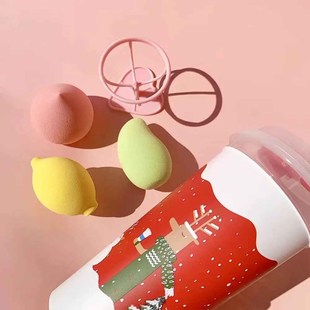 Bellezza limone Natale Set di uova di bellezza Pesca Mango Soffio cosmetico per BB Cream Correttore Spugna per trucco colorata Ragazza