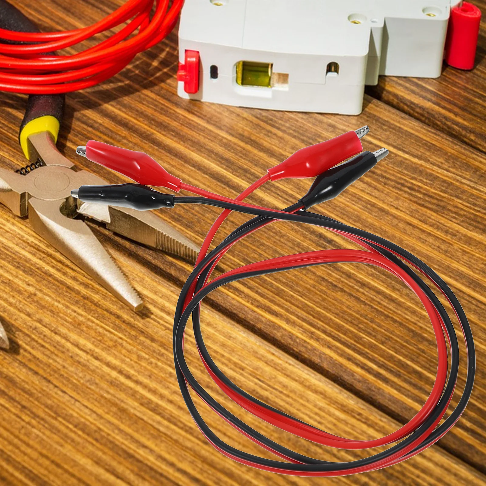 

2pcs Alligator Clip Jumper Wire Double Headed Copper Test Lead For Circuit Connection Insulated Flexible Cable Electrical