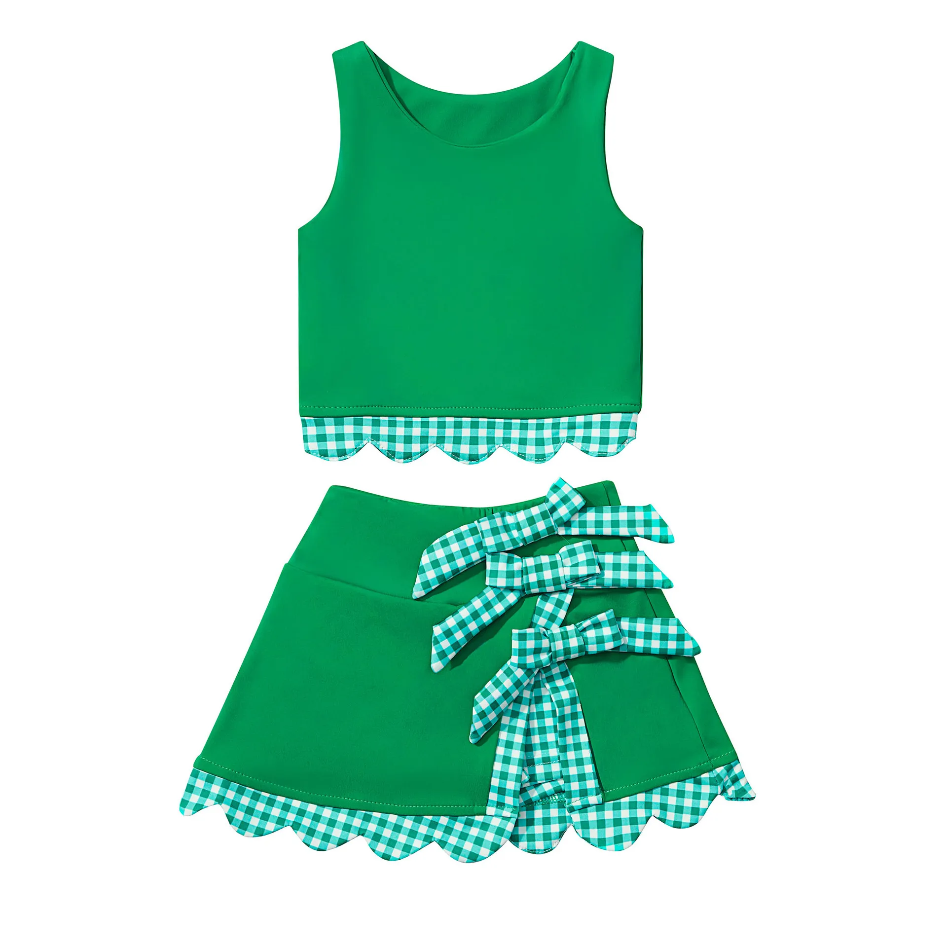 Girls vest short skirt sleeveless two-piece set sports and leisure two-piece girls loungewear