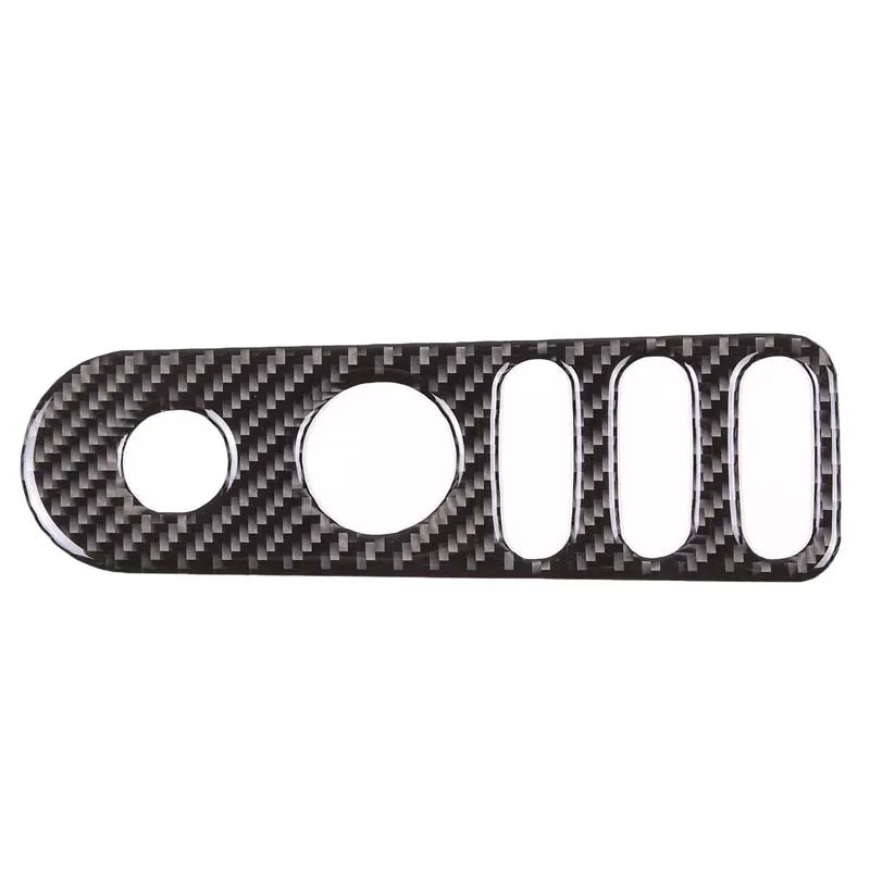 Zinky Car Central Door Lock Button Frame Cover Sticker for Seat Leon 2008-2012 Soft Carbon Fiber Interior Accessories 1 Pcs