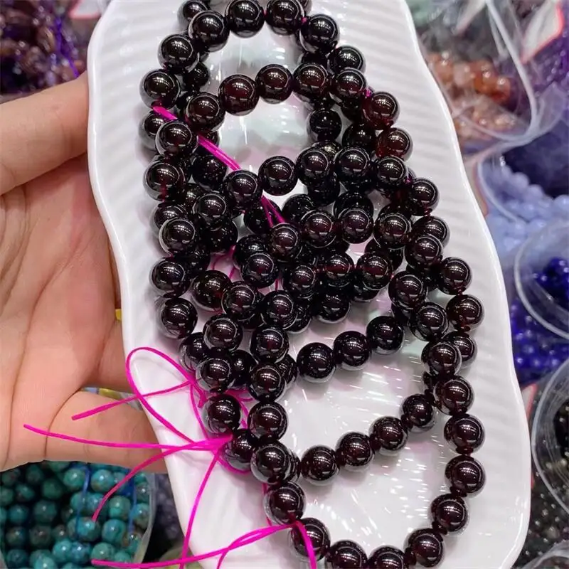 12MM Natural Garnet Bracelet Fashion Delicacy Gemstone Jewelry Christmas Birthday Gift For Women 1PCS