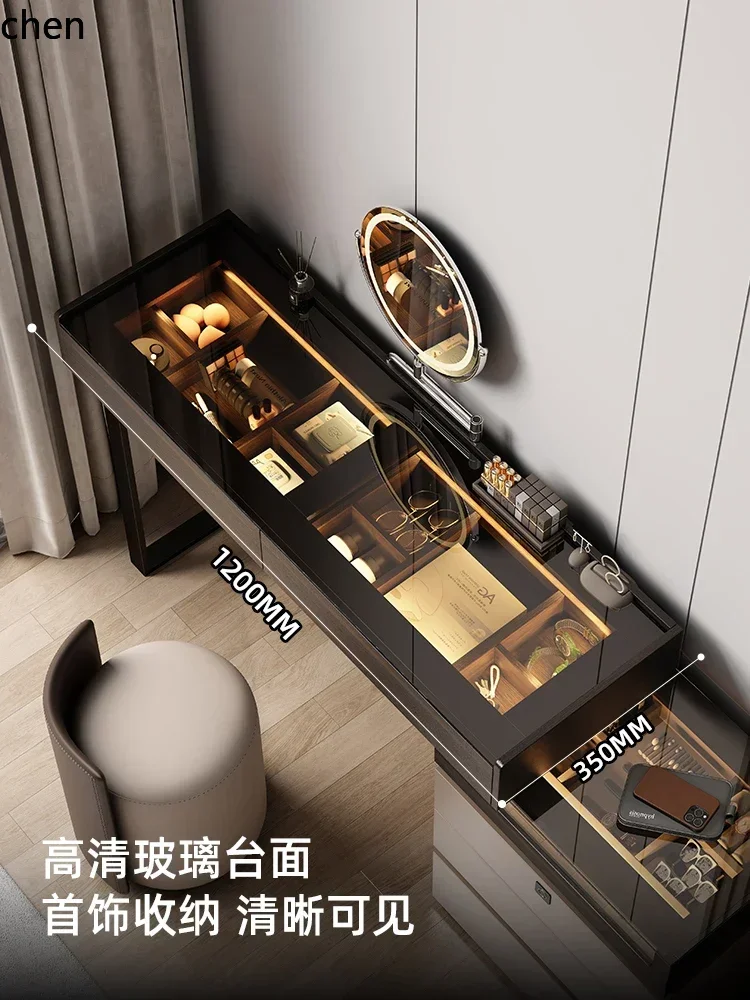 HYS Minimalist Small Apartment Corner Dressing Table and Chest of Drawers Integrated Light Luxury High-End Feel