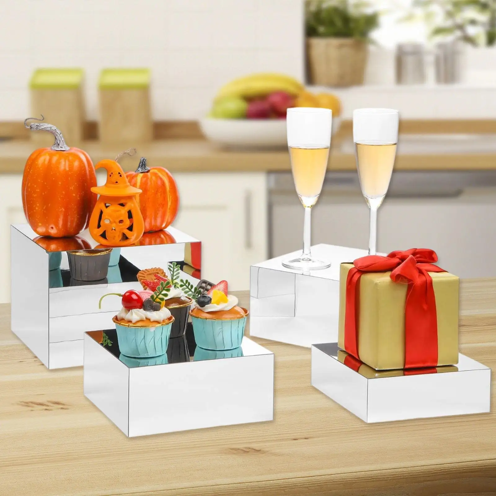 Buffet Risers Acrylic Display Risers Parties Bread Modern Decorative Pastry Home Cupcake Holder Showcase Hotel Cupcake Stand