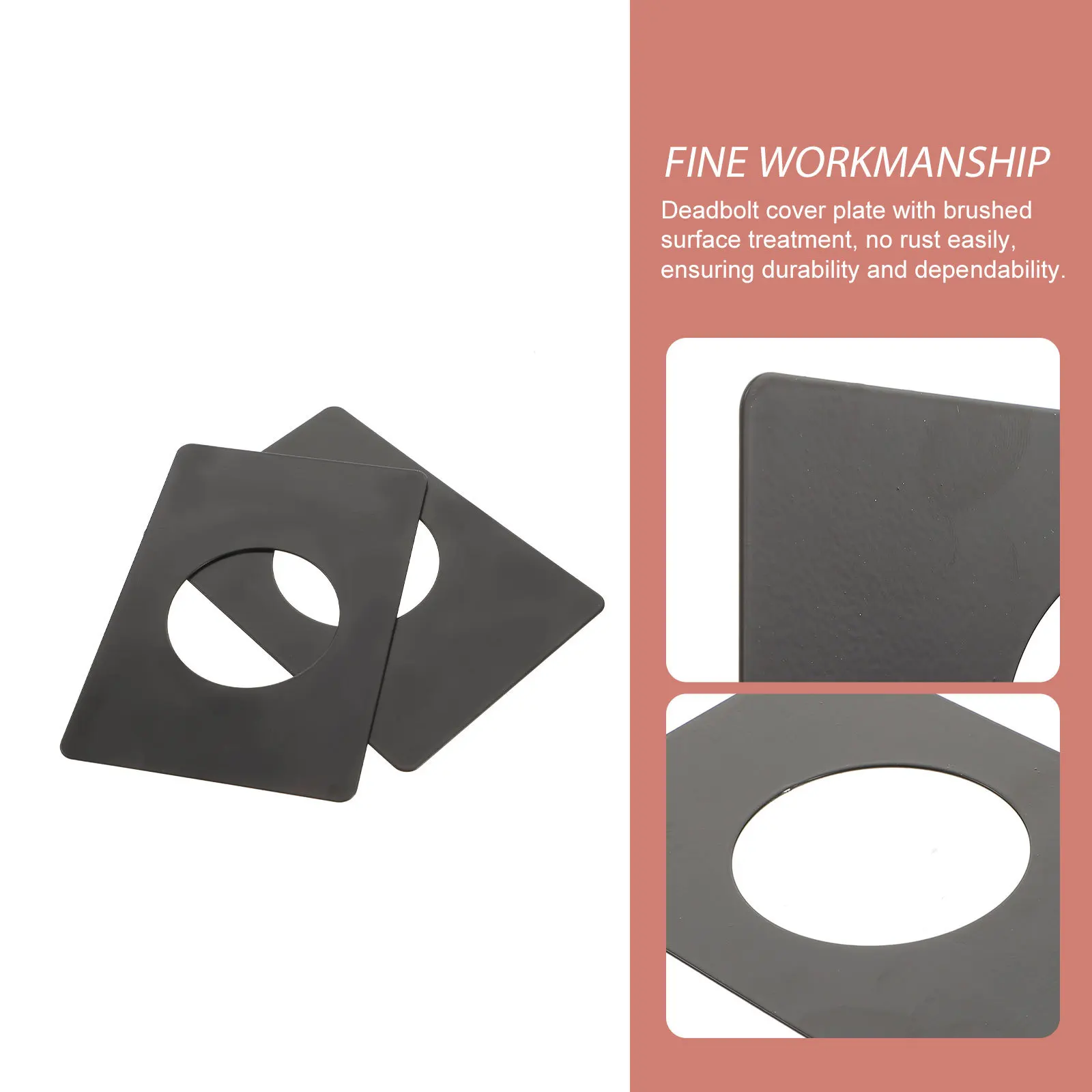 

2Pcs Stainless Steel Door Lock Reinforcement Plate Deadbolt Cover Filler Scratch Repair Kit Durable Brushed Surface