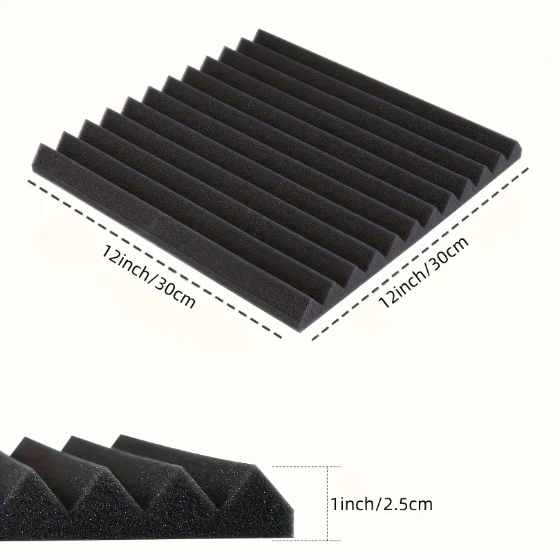 24 Pack Acoustic High Density Soundproof Panels 30x30x2.5cm Acoustic Wall Panels for Noise Reduction Quick Recovery for Studios