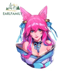 EARLFAMILY 13cm x 8.7cm for Ahri League Of Legends Car Sticker Personality Sunscreen Decal Waterproof Funny Windows Car Good