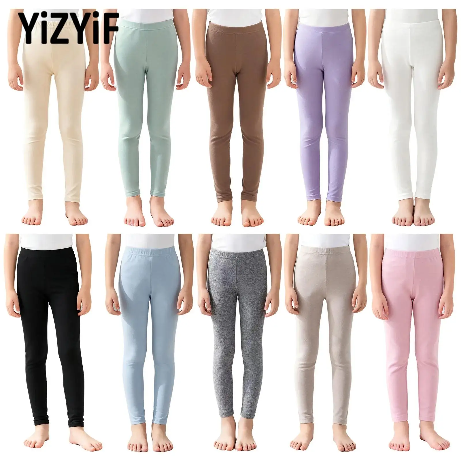 

Детские термобрюки для девочек, хлопковые леггинсы для дома и отдыха, с эластичным поясом, для йоги, танцев и бега