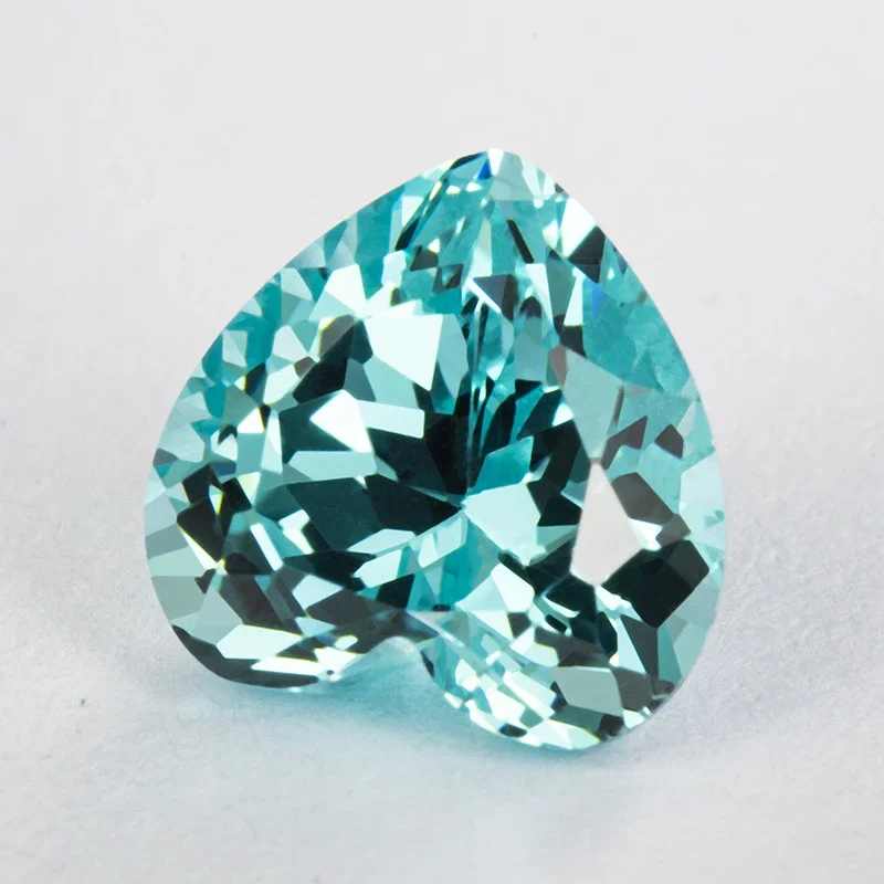 Lab Grown Sapphire Heart Shaped Paraiba VVS1 Charms Diy Advanced Jewel Accessory Making Materials Selectable AGL Certificate