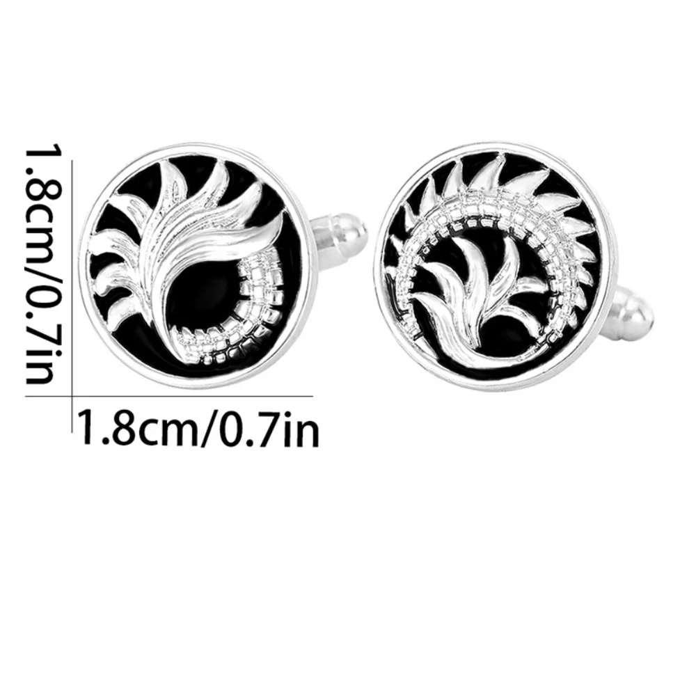 Exquisite Dragon Pattern Three-dimensional Carved Cufflinks Men's Silver Retro Business Cuff Nail Shirt Cufflinks