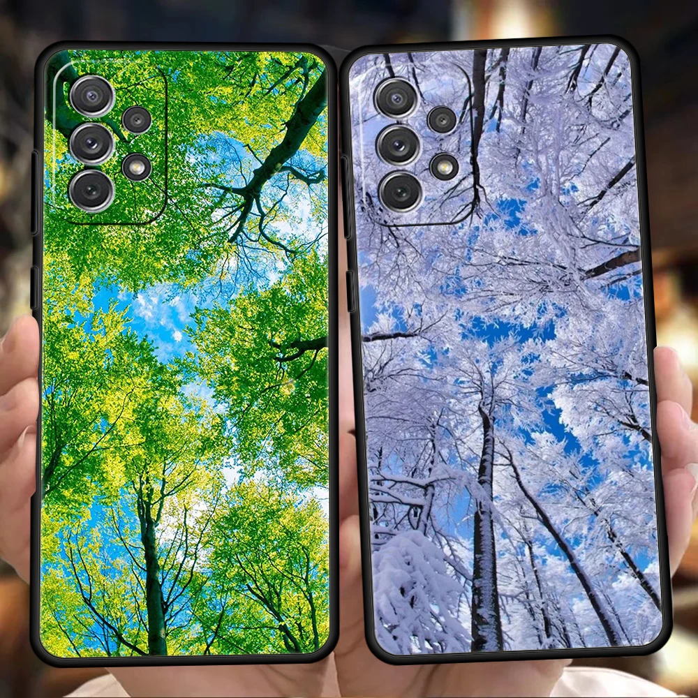 Trees And Nature Silicone Case For Samsung Galaxy A32 A52 A14 A13 A22 A72 A51 A71 A41 A11 A31 A21S 5G Luxury Phone Cover Shell