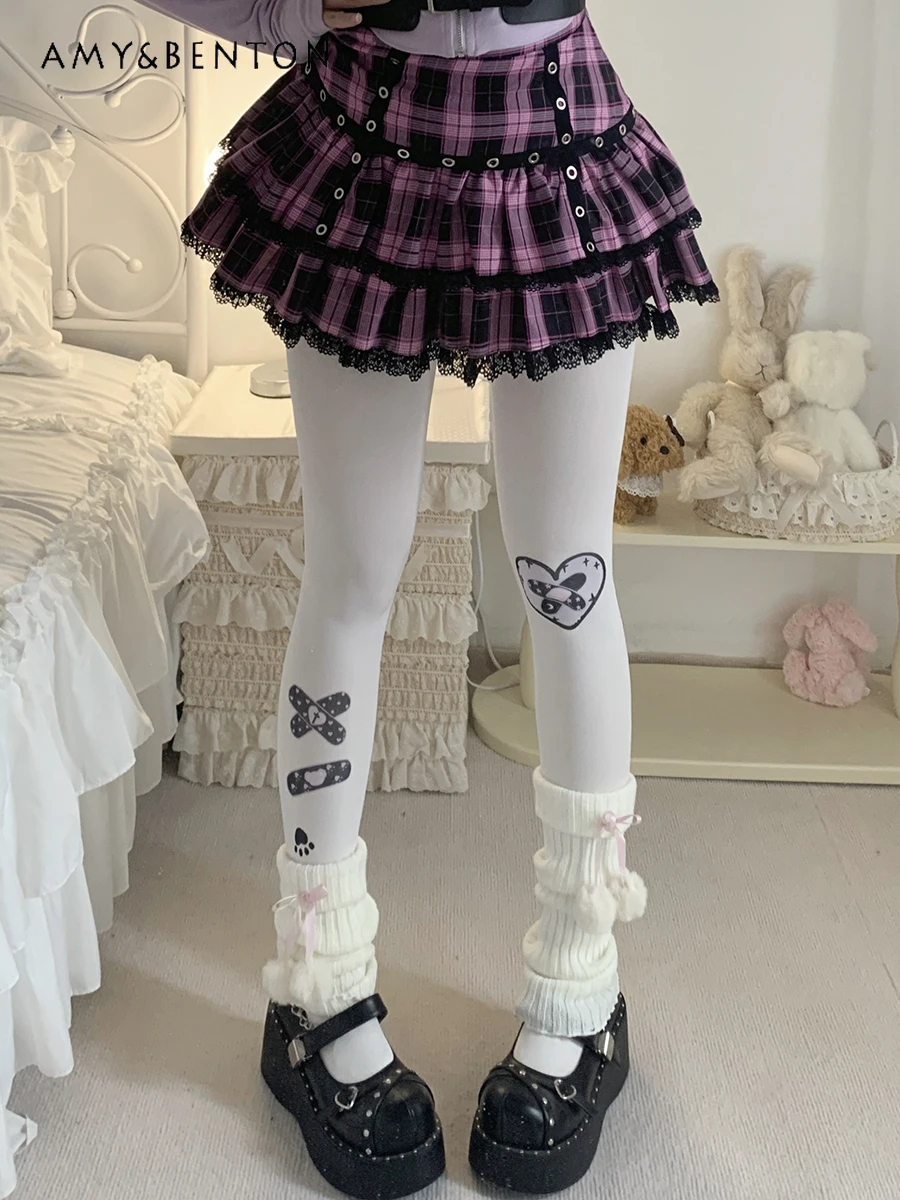 

Original Japanese Kawaii Lolita Thigh High Socks Women Spring Autumn Sweet Cute Printed Brushed Long Socks Slim Stockings Sexy