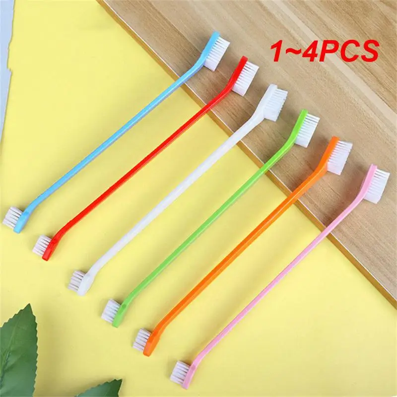 1~4PCS Cleaning Tools Effective Cleaning Pet Care Nylon Wire Happy Pet General Innovative Design Nylon Toothbrush