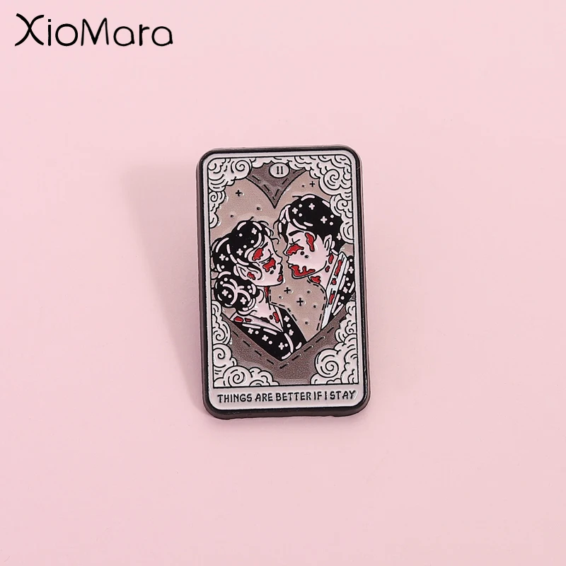 Dark Gothic Tarot Emaille Pin Paranoid Morbid Lover Brosche Revers Rucksack Abzeichen Schmuck Geschenk