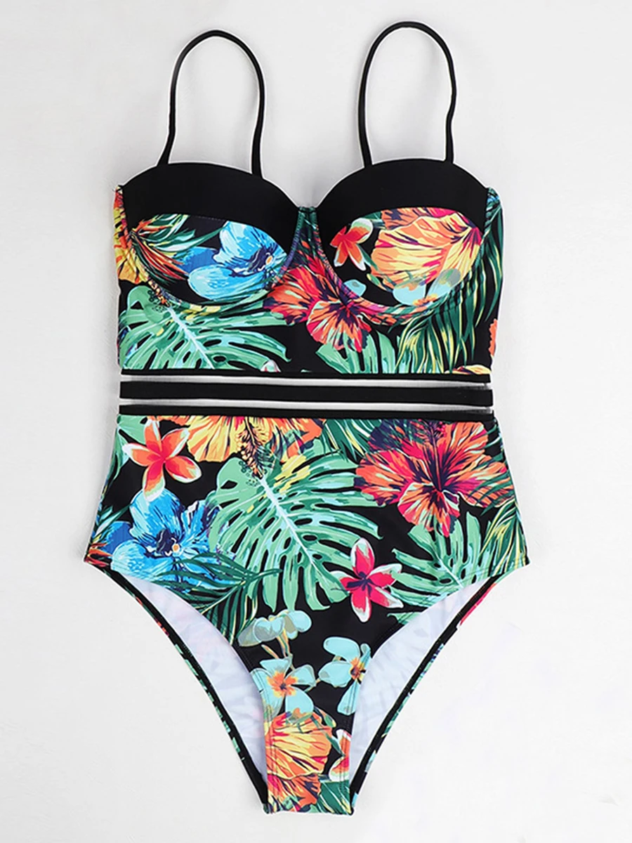 2026 Push Up Floral Swimsuit Women One Piece Sexy Swimwear Female Bathers Bathing Swimming Swim Suit Beachwear