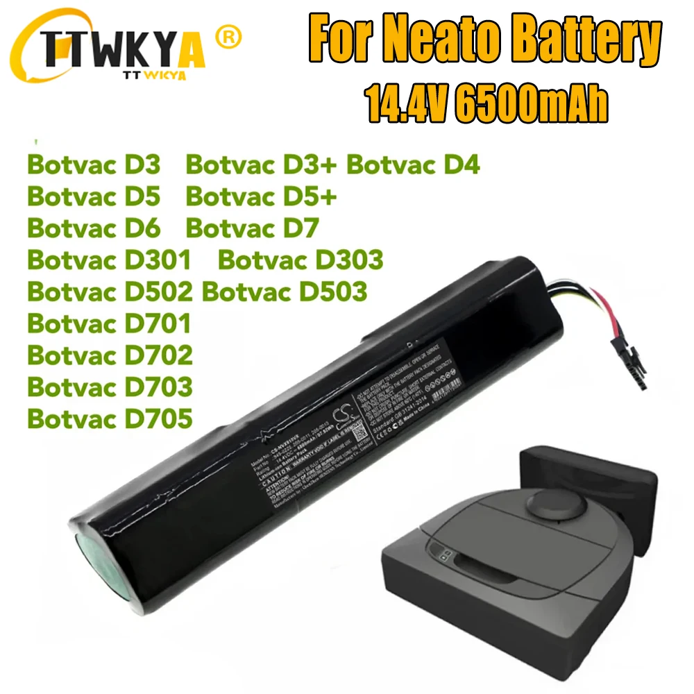 205-0011 Battery For Neato Botvac D3 D4 D5 D6 D7 205-0011 Sweeping robot Sweeper Battery 14.4V 61WH 6500mAh