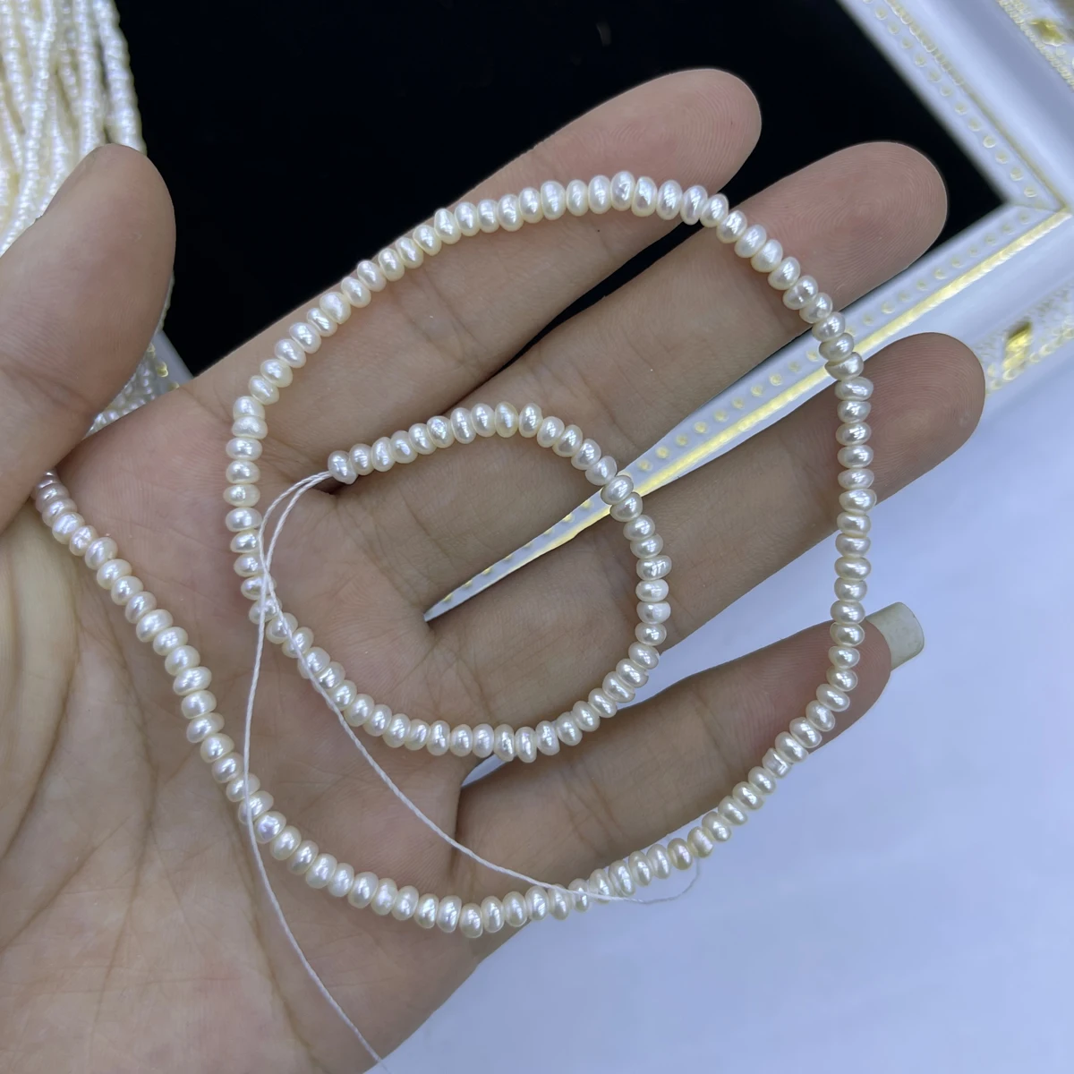 AA 3-3.5mm Bread-shaped High-quality Natural Freshwater Pearl Spacer Beads for Jewelry Making DIY Necklace Bracelet Accessories